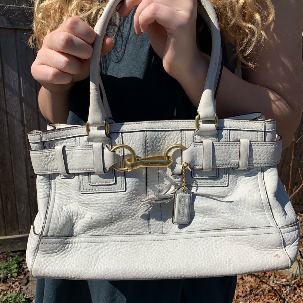 White Leather Coach purse